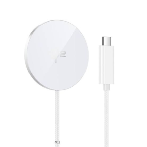 Magnetic Wireless Fast Charger with Type-C Cable | Ultra-Slim Qi Charging Pad Compatible with iPhon
