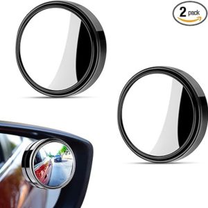 360° Rotatable HD Convex Glass Car Blind Spot Mirror (2-Pack) | Frameless Stick-on Side Mirror for All Cars & SUVs