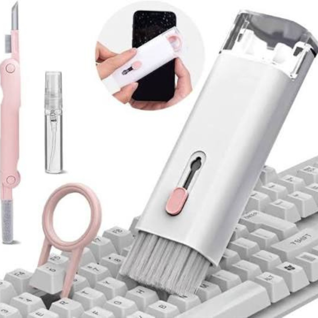 7-in-1 Multi-Functional Computer Keyboard & Screen Cleaning Kit | Electronics Dusting Tool for Laptops, Phones & Earbuds