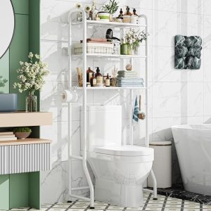 3-Tier Over-the-Toilet Storage Rack | Space-Saving Metal Bathroom Organizer Shelf