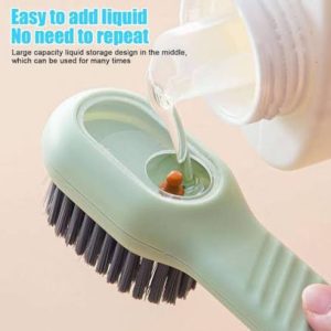 Multi-Functional Liquid Dispensing Cleaning Brush | Soft Bristle Laundry & Shoe Scrub Brush with Soap Reservoir