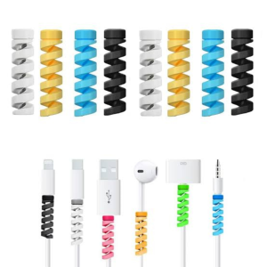 Spiral Silicone Cable Protectors | Durable Charger Wire Saver & Cord Protector for USB Cables