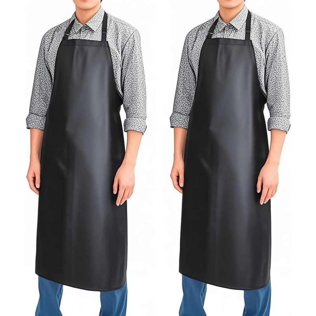 Heavy-Duty Waterproof PU Leather Work Apron | Oil-Resistant Protective Apron for Kitchen & Industrial Use